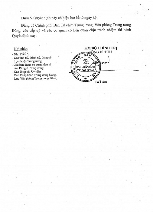 bo chinh tri chi dinh dc nguyen quoc viet bi thu du chu tich hdtv Kubet tham gia bch dang bo chinh phu