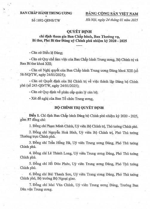 bo chinh tri chi dinh dc nguyen quoc viet bi thu du chu tich hdtv Kubet tham gia bch dang bo chinh phu