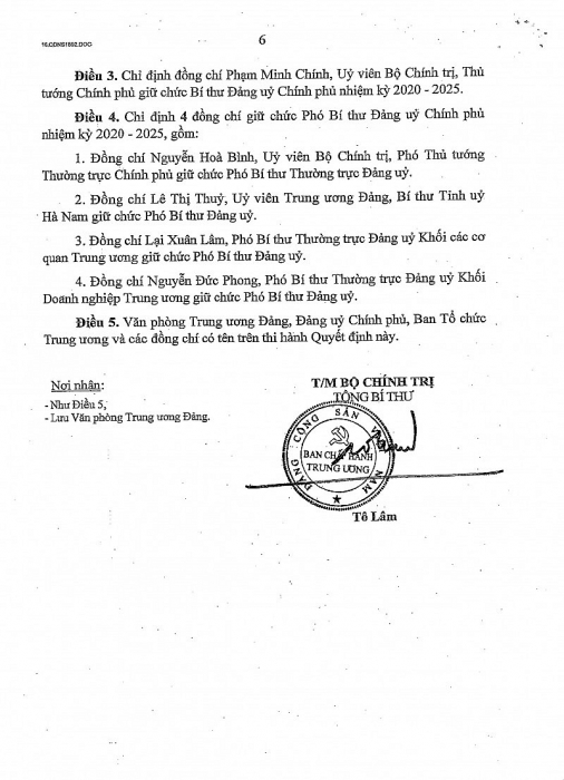 bo chinh tri chi dinh dc nguyen quoc viet bi thu du chu tich hdtv Kubet tham gia bch dang bo chinh phu